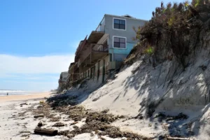 Erosion damage to beach front home.